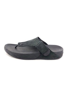 FitFlop Trakk Black Leather Summer Sandals 12